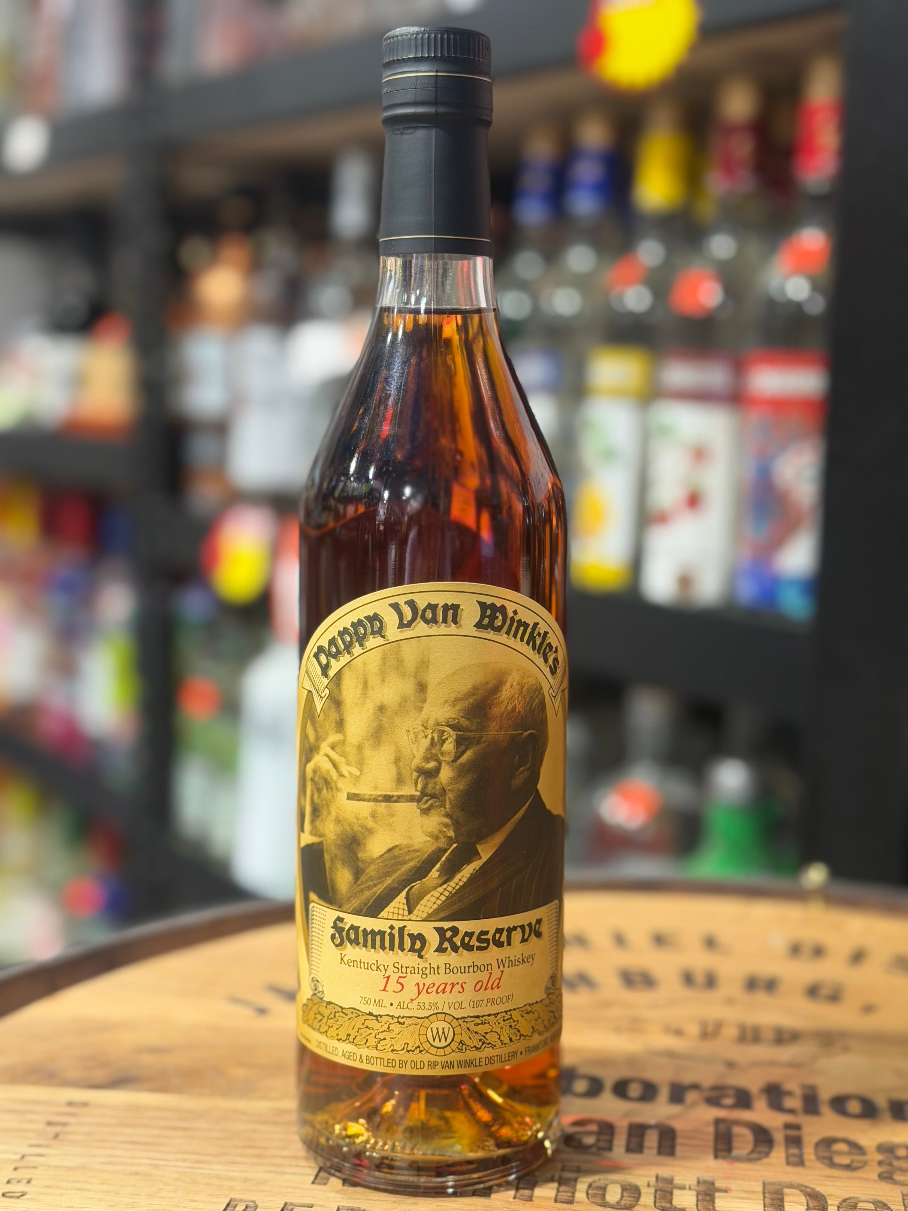 Old Rip Van Winkle Pappy Van Winkles Family Reserve 15 Year Old Kentucky Straight Bourbon Whiskey