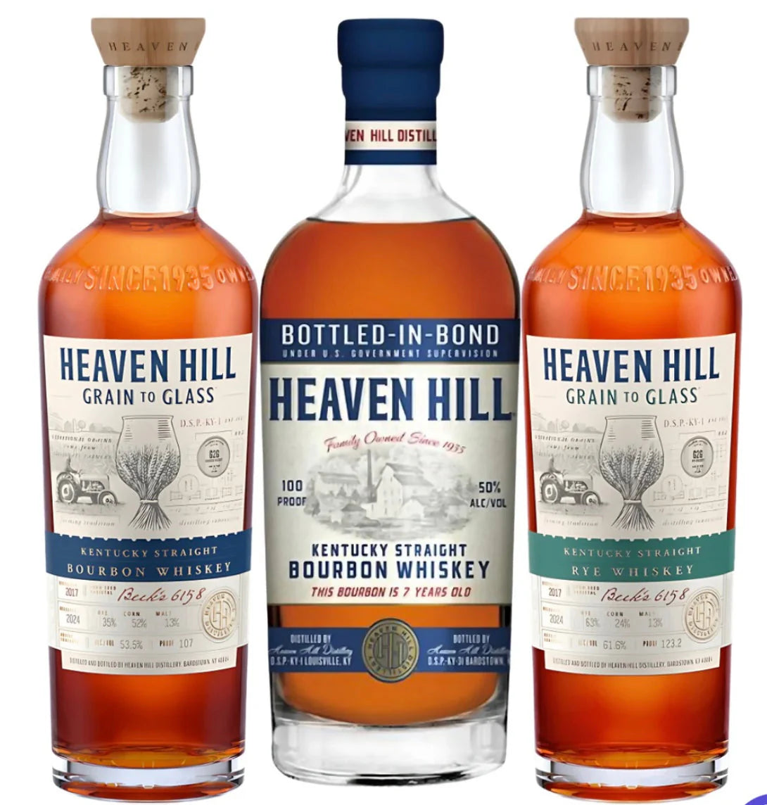 Heaven Hill Core Collection Bundle - Bourbon, 7-Year Bottled-in-Bond & Rye (3 x 700ml)