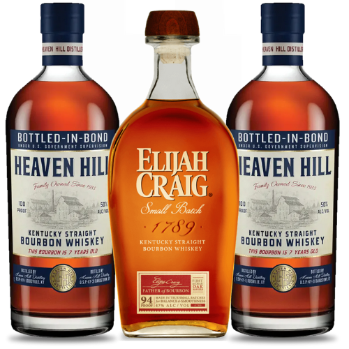 Heaven & Heritage Bourbon Bundle – 2x Heaven Hill 7-Year + Elijah Craig Small Batch (3 x 750ml)