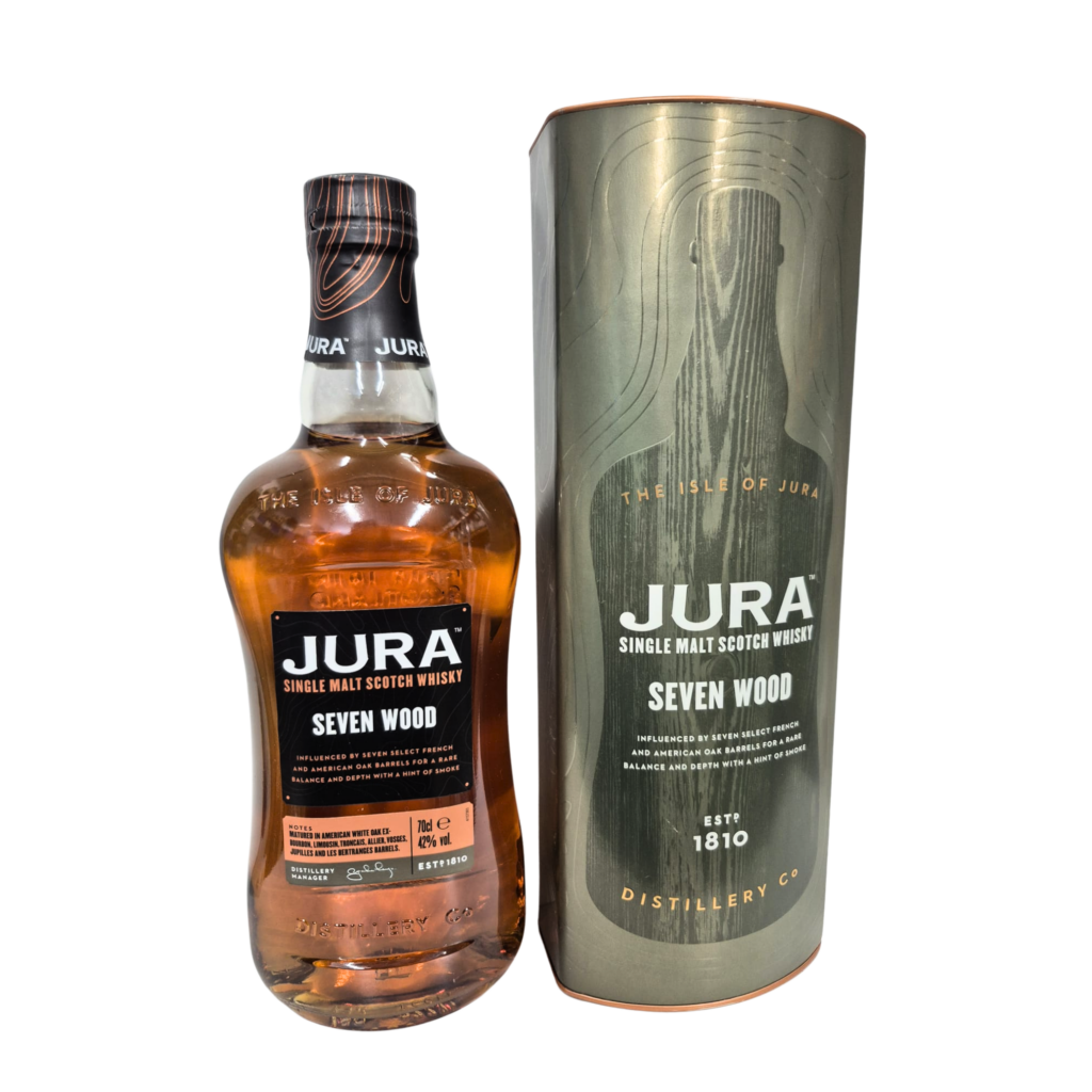Jura Single Malt Scotch Whisky bottle and packaging on a white background