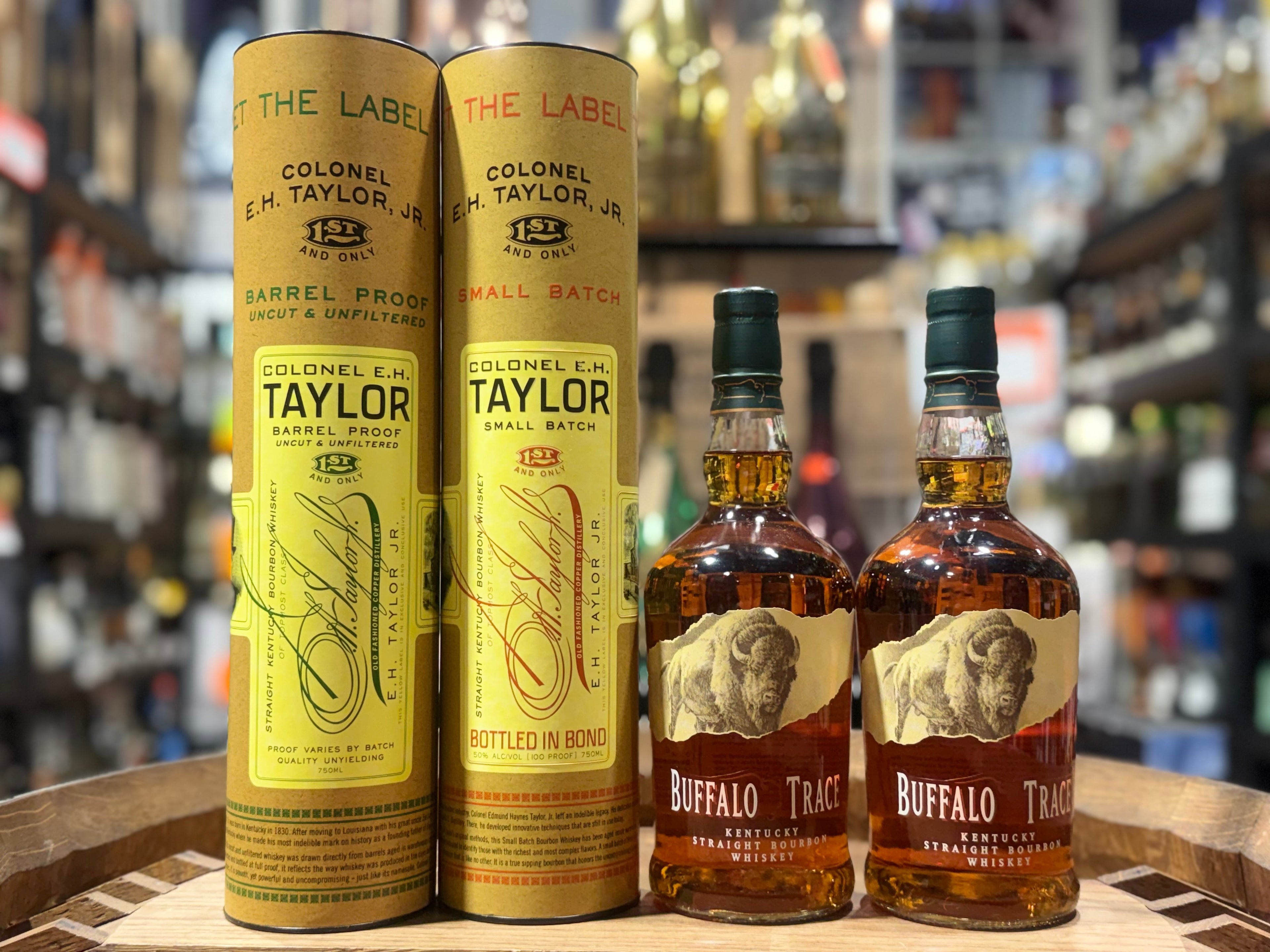 Eh Taylor Barrel Proof, Small Bath, and 2 bottles Buffalo Trace Bundle ( 4 Pack x 750ml).