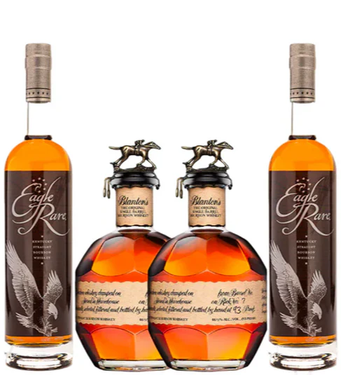 2 Blanton’s Original Single Barrel & 2 Eagle Rare 10 Year Bourbon Bundle – 4 Bottle Pack