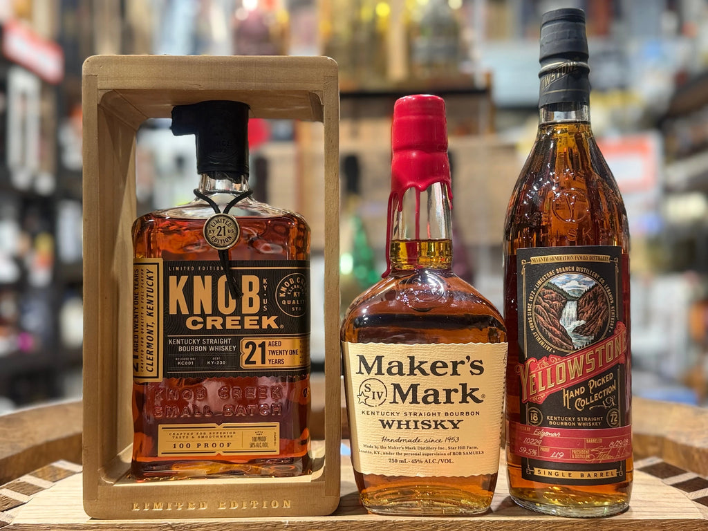 The Powerhouse Trio - Knob Creek 21 Year Limited Edition, Maker’s Mark, and Yellowstone handpicked Collection Bundle (3 x 750ml)