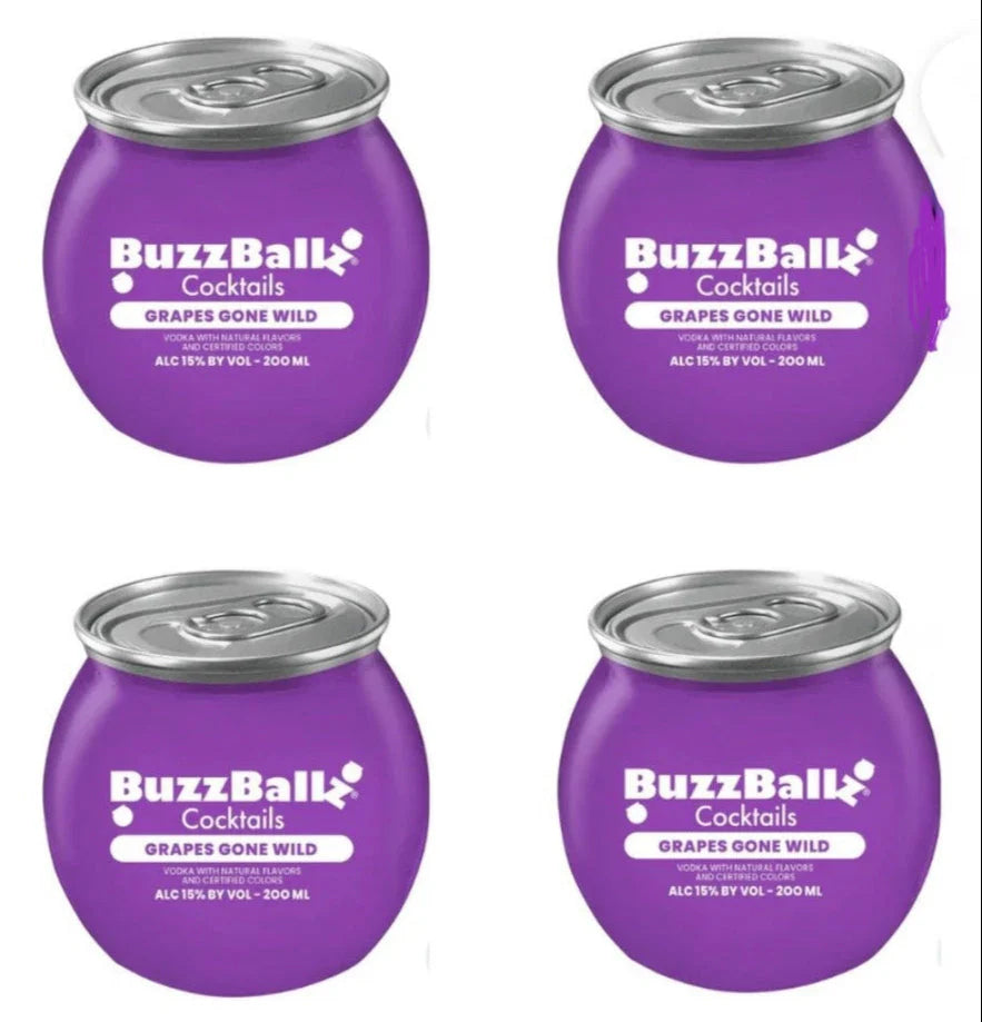 BuzzBallz Cocktails Grapes Gone Wild Bundle (4 x 200ml)