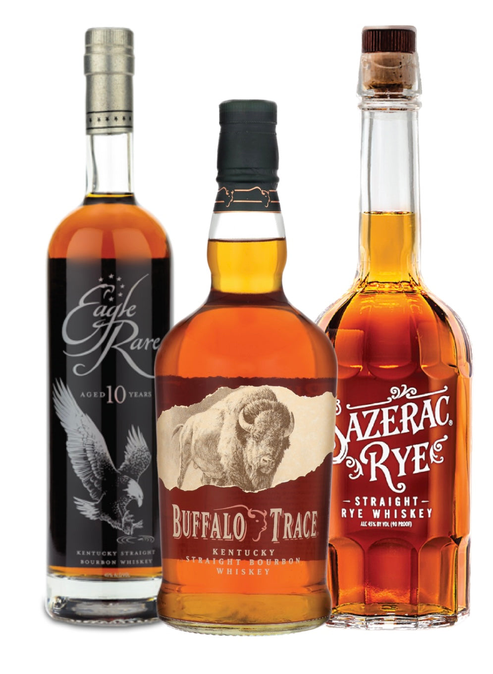 Eagle Rare, Buffalo Trace,  and Sazerac Rye Bundle 3 x 750ml