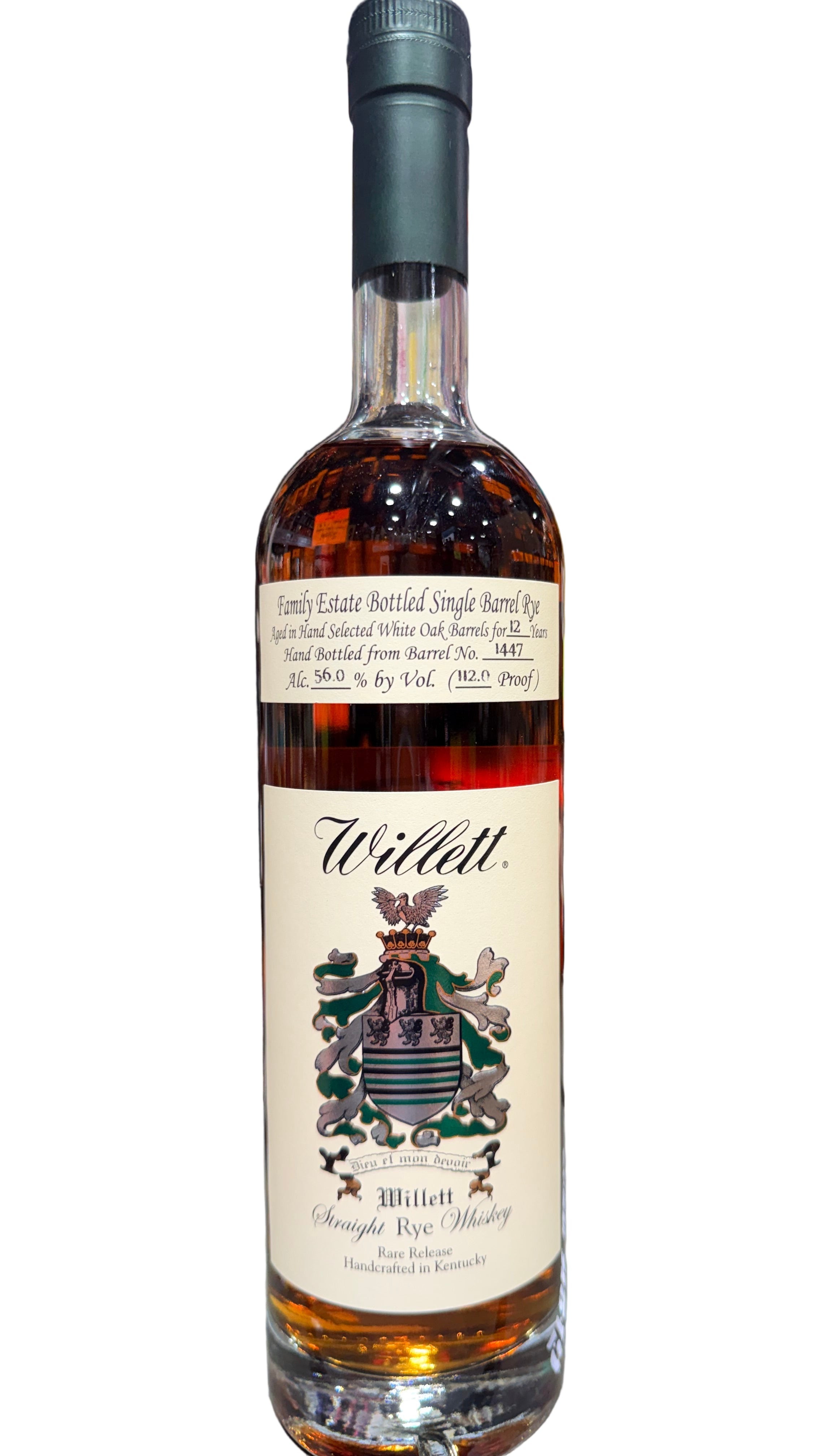 Willett Family Estate Single Barrel 12 Year Rye "Mustache Maniacs" - Barrel No. 1447