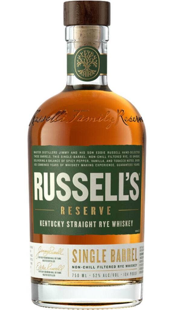 Russell’s Reserve Single Barrel Rye – Kentucky Straight Rye Whiskey (750ml)
