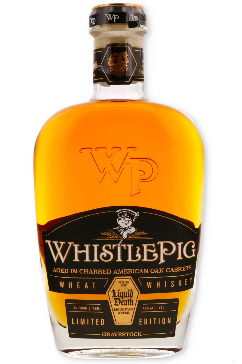 WhistlePig x Liquid Death Gravestock Wheat Whiskey (750 ml, 86 proof / 43% ABV)