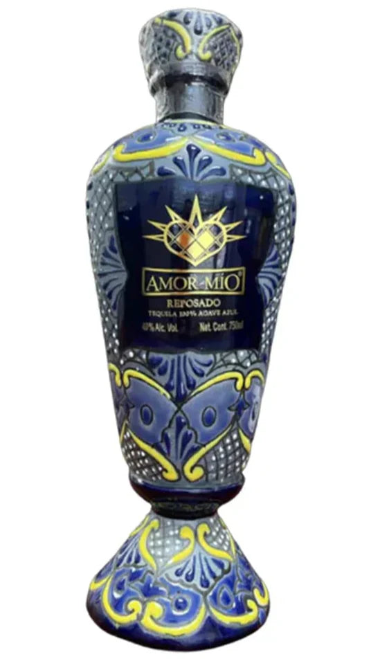 Amor Mio Tequila Reposado Dos Artes Clasico Hand Painted