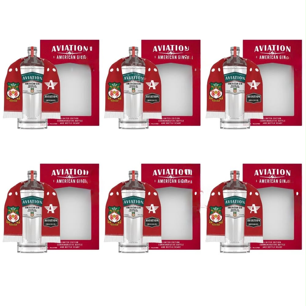 Aviation American Gin Limited Edition Commemorative Bottle & Bottle Scarf Gift Set Bundle (6 x 750ml)