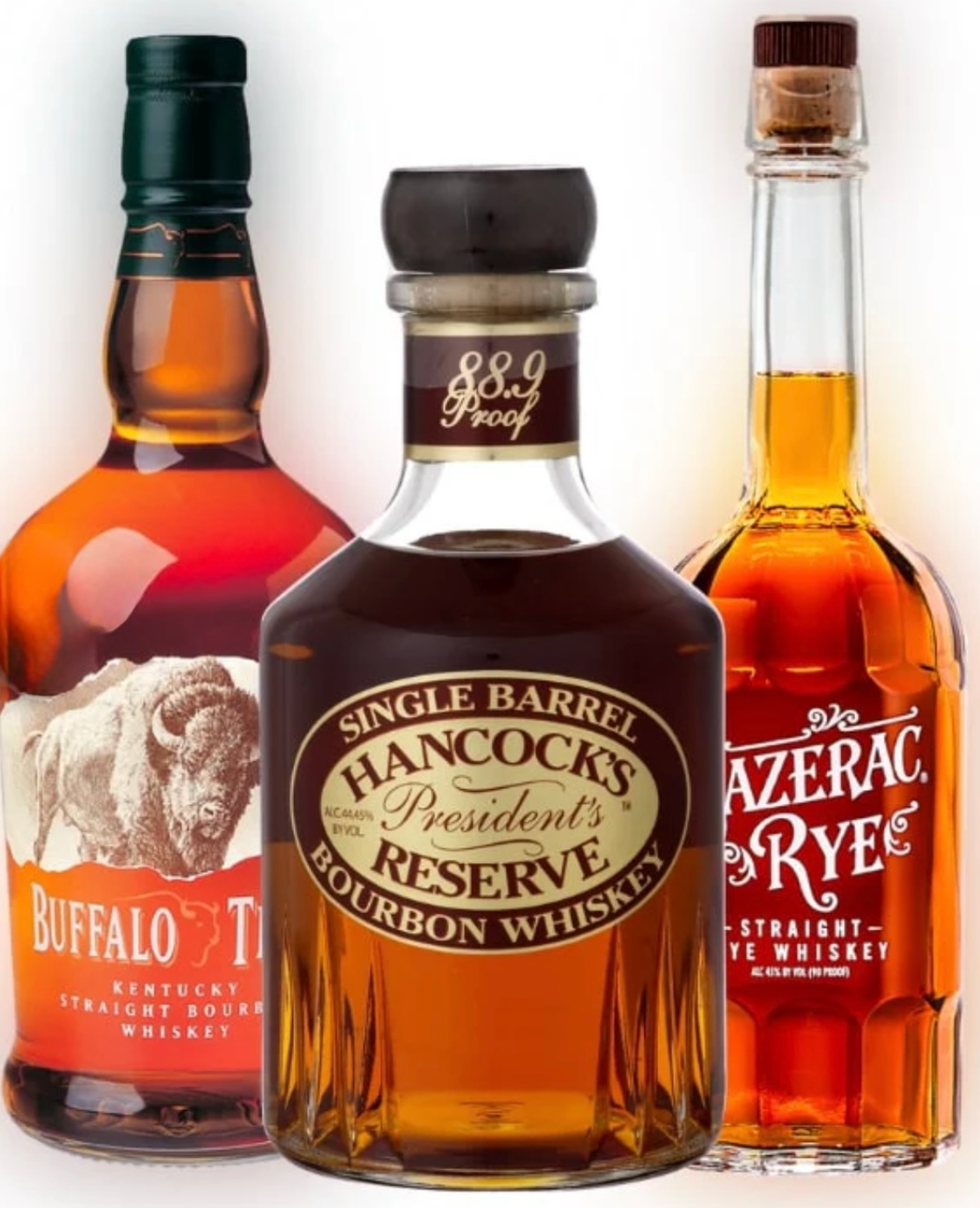Hancock’s, Buffalo Trace & Sazerac Rye Whiskey Bundle (3 × 750 ml)