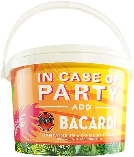 Bacardi Party Bucket With Bacardi Coconut, Mango Chile, Limon, Tropical And Spiced Rum