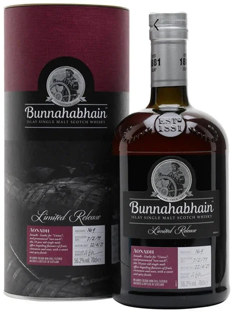 Bunnahabhain Aonadh 10 Year Old Limited Release Single Malt Scotch Whisky – Natural Color, Non–Chill Filtered (750 ml)