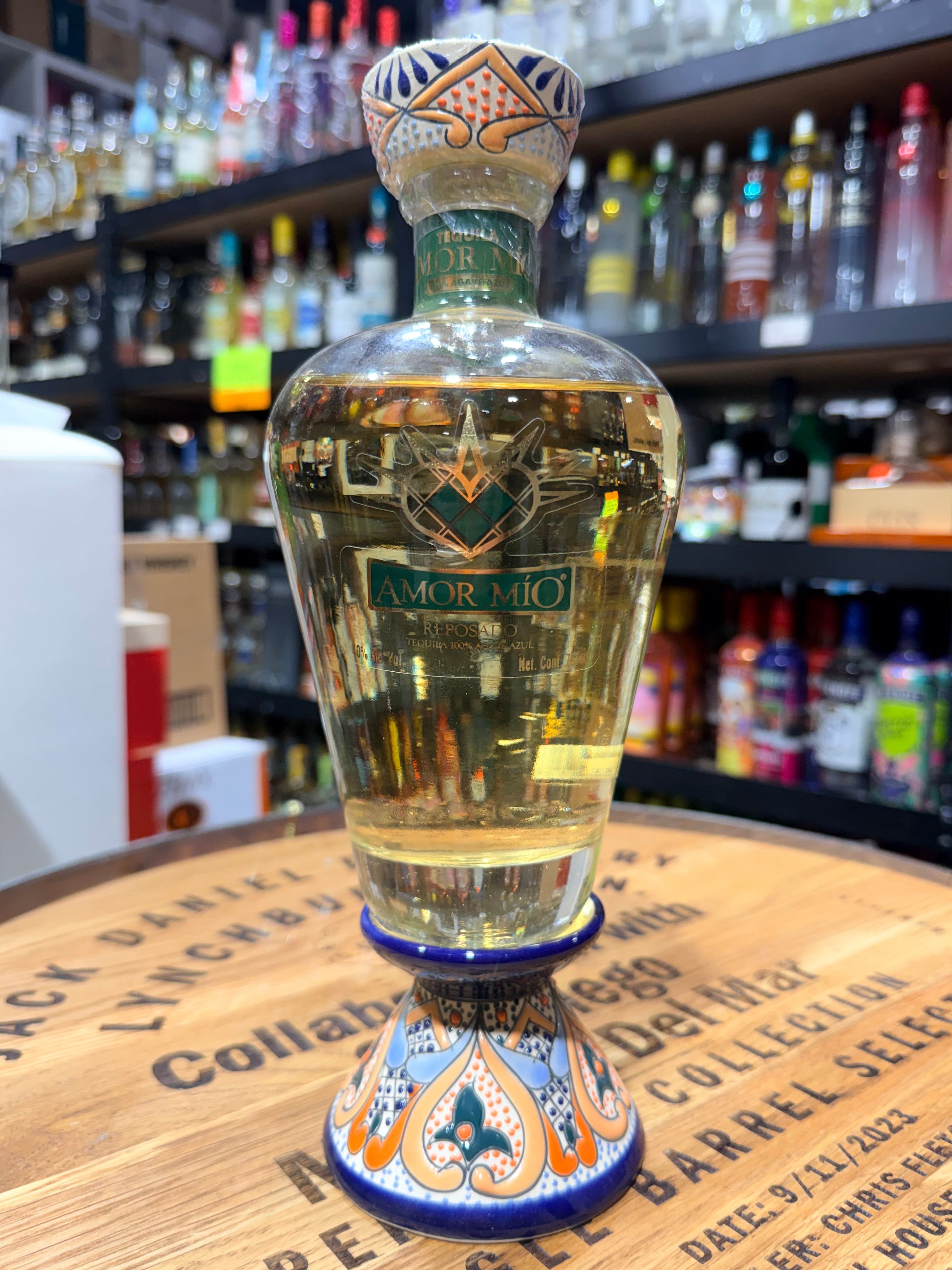 Amor Mio Tequila Reposado Dos Artes Clasico Hand Painted