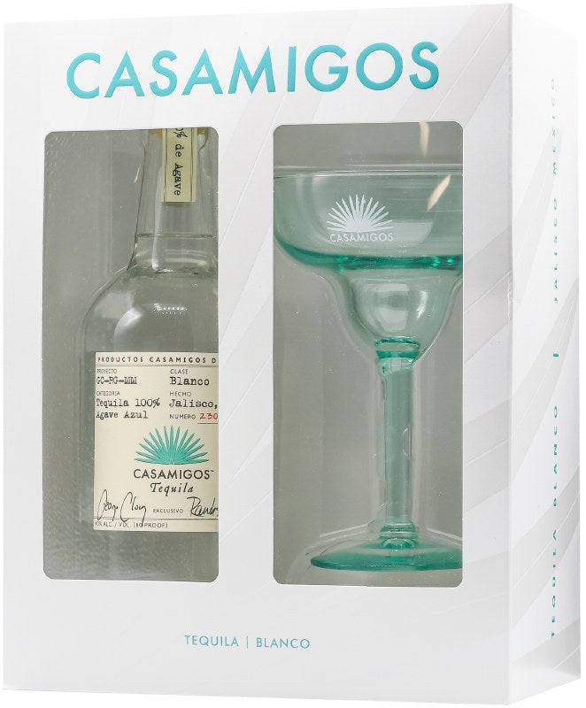 Casamigos Blanco Tequila Gift Set With The Margarita Glass