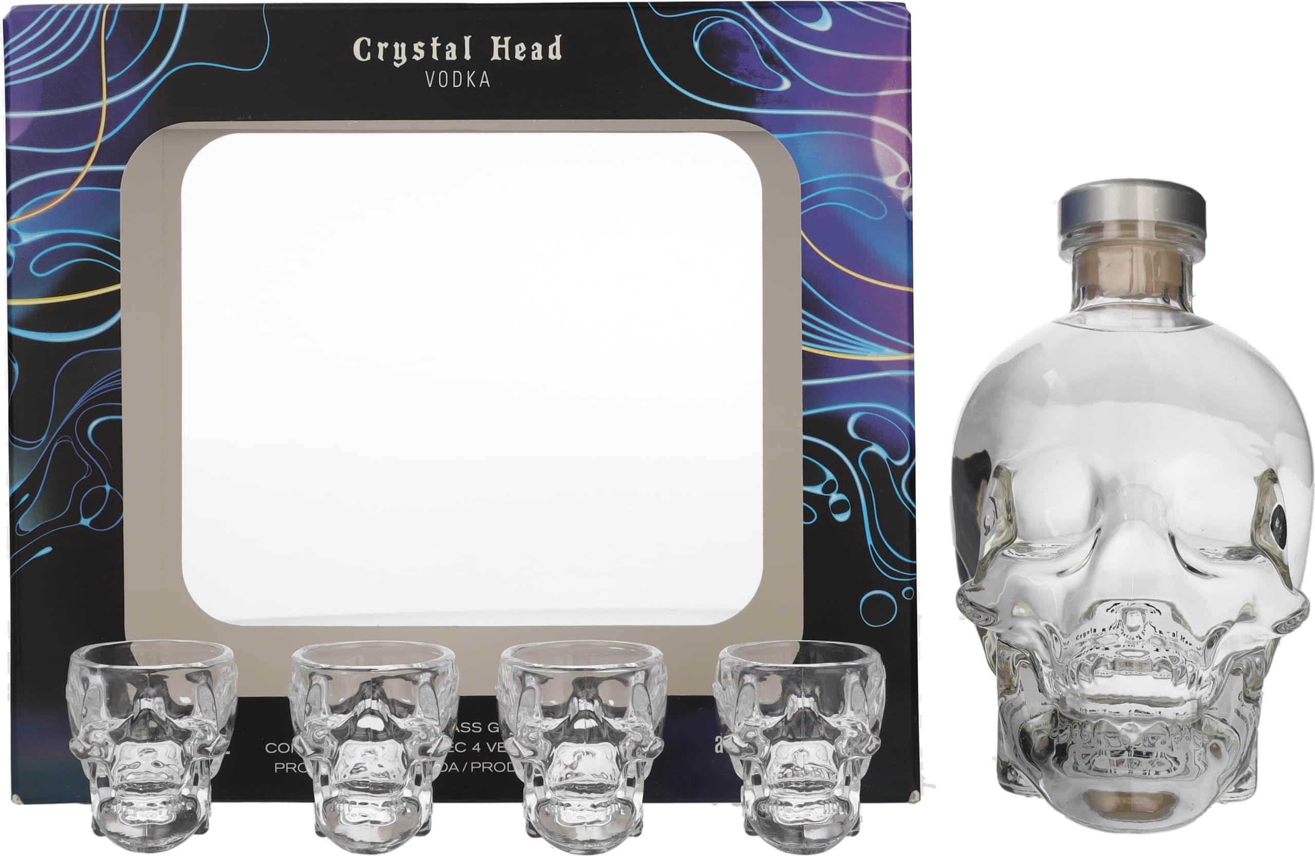Crystal Head Vodka With 4 Skull Shot Glasses Gift Set