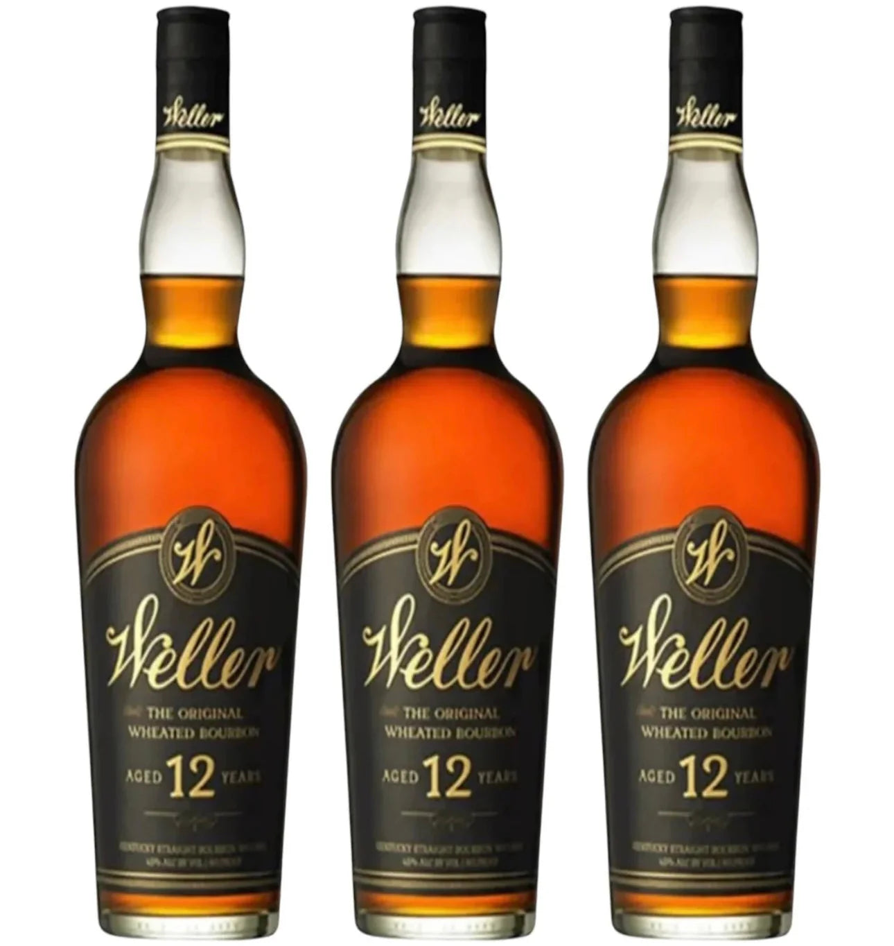 Weller 12 Year Old Kentucky Straight Bourbon Whiskey Bundle (3 x 750ml)