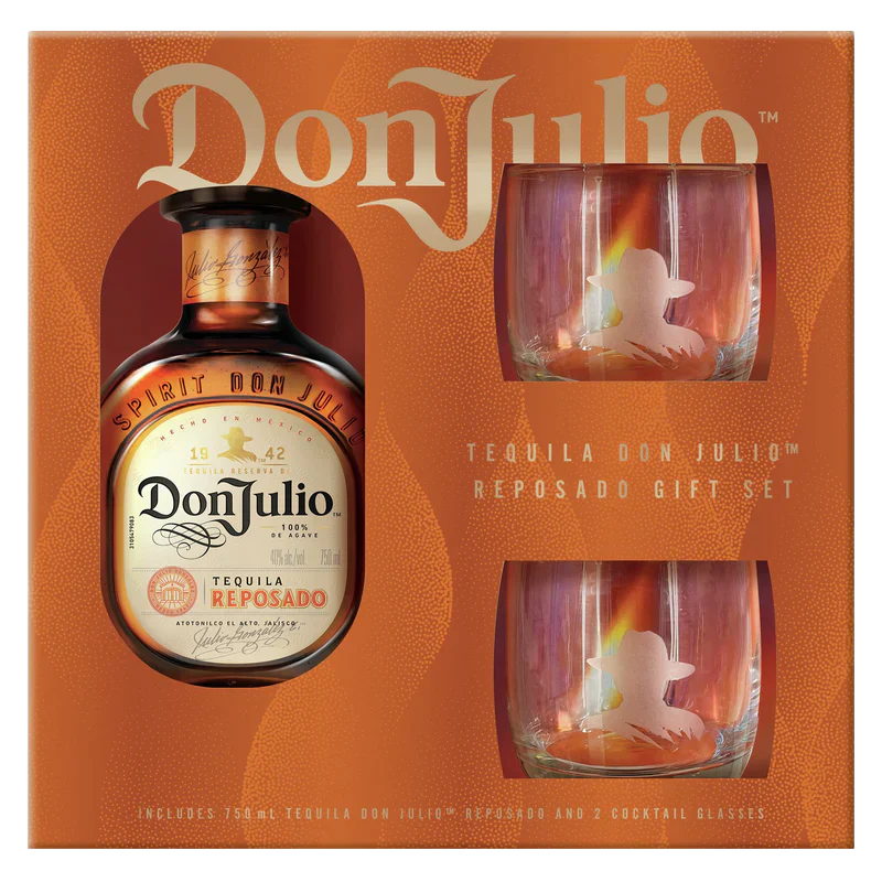 Don Julio Reposado Tequila Gift Set w/2 cups