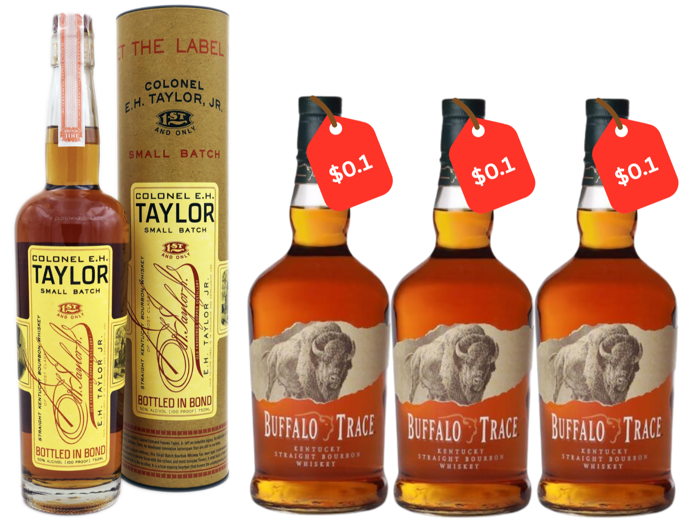 E.H. Taylor Small Batch + 3 x  Buffalo Trace Discounted Bundle. ( 4Packs x 750ml )
