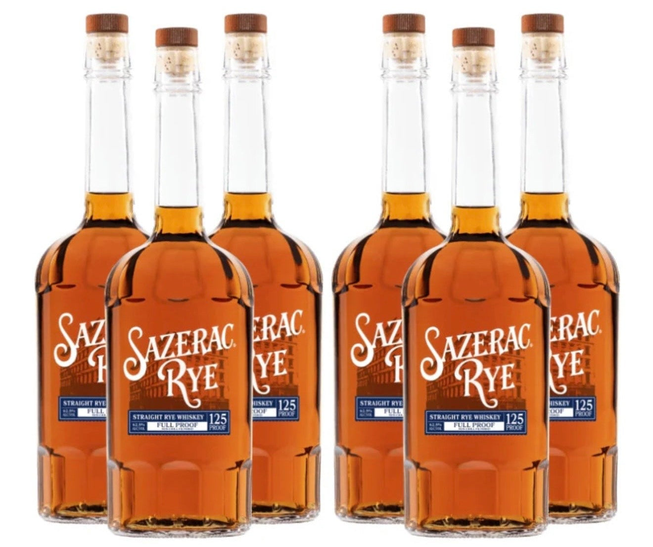 Sazerac Rye Full Proof, 125 Proof. Bundles (6Packs x 750ml )