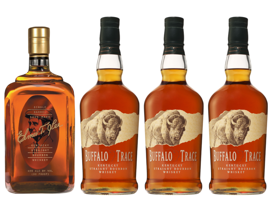 Elmer T. Lee Single Barrel & Buffalo Trace Bourbon Bundle – 4 Bottle Pack (750ml Each)