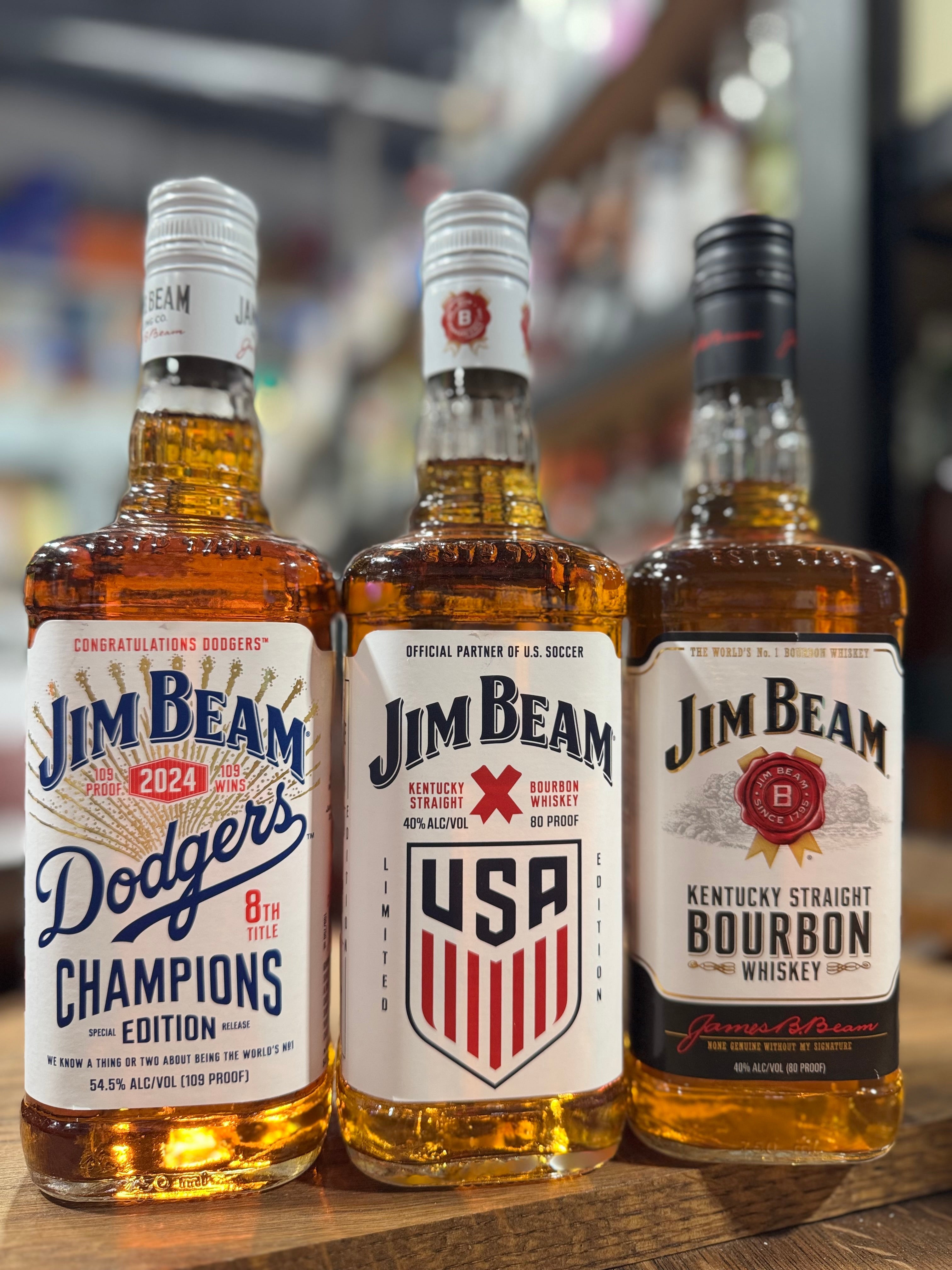 Jim Beam Limited Edition Bourbon Whiskey 3-Pack Bundle - Dodgers, Soccer & Original (3 x 750ml)