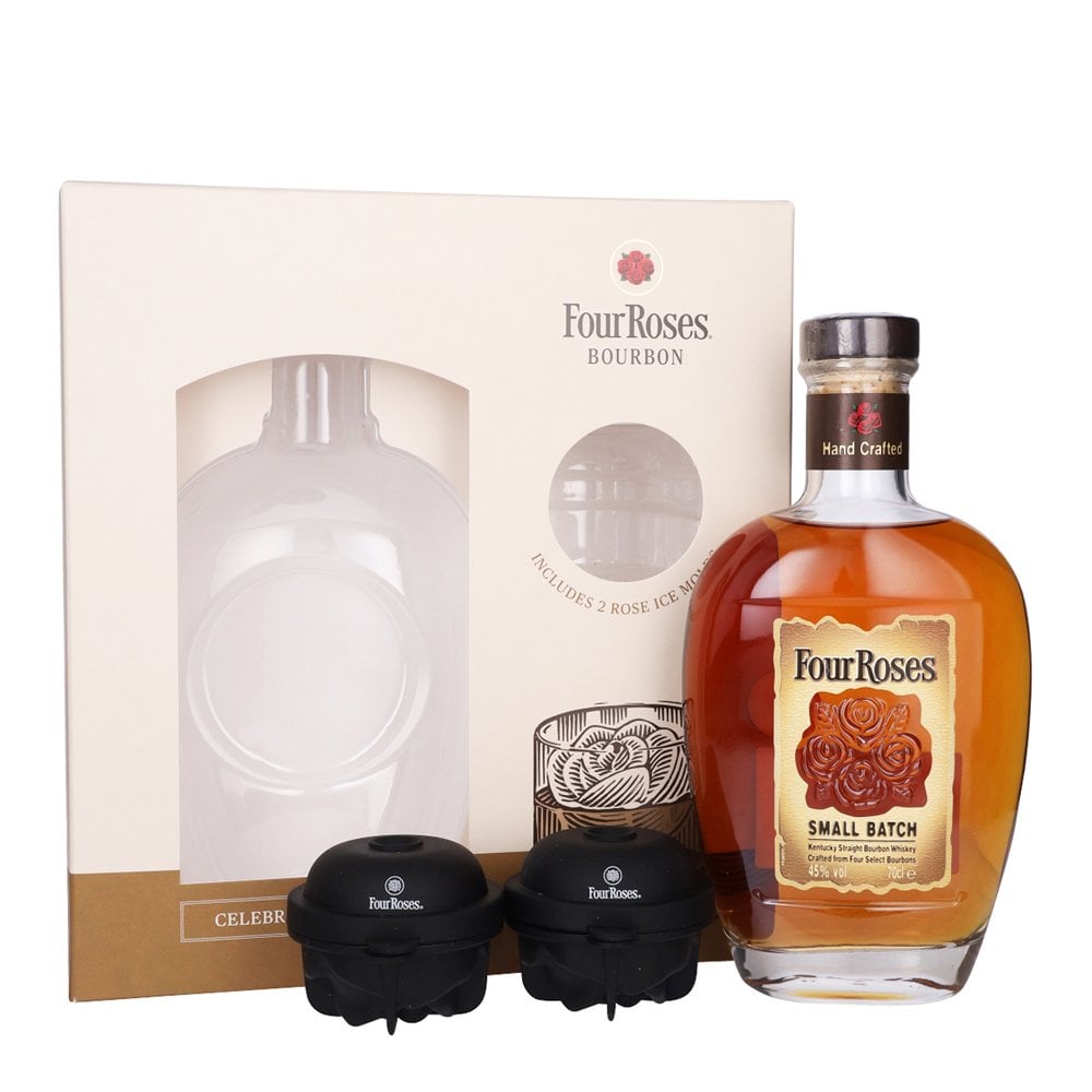 Four Roses Small Batch Kentucky Bourbon Whiskey Gift Set Ice Molds