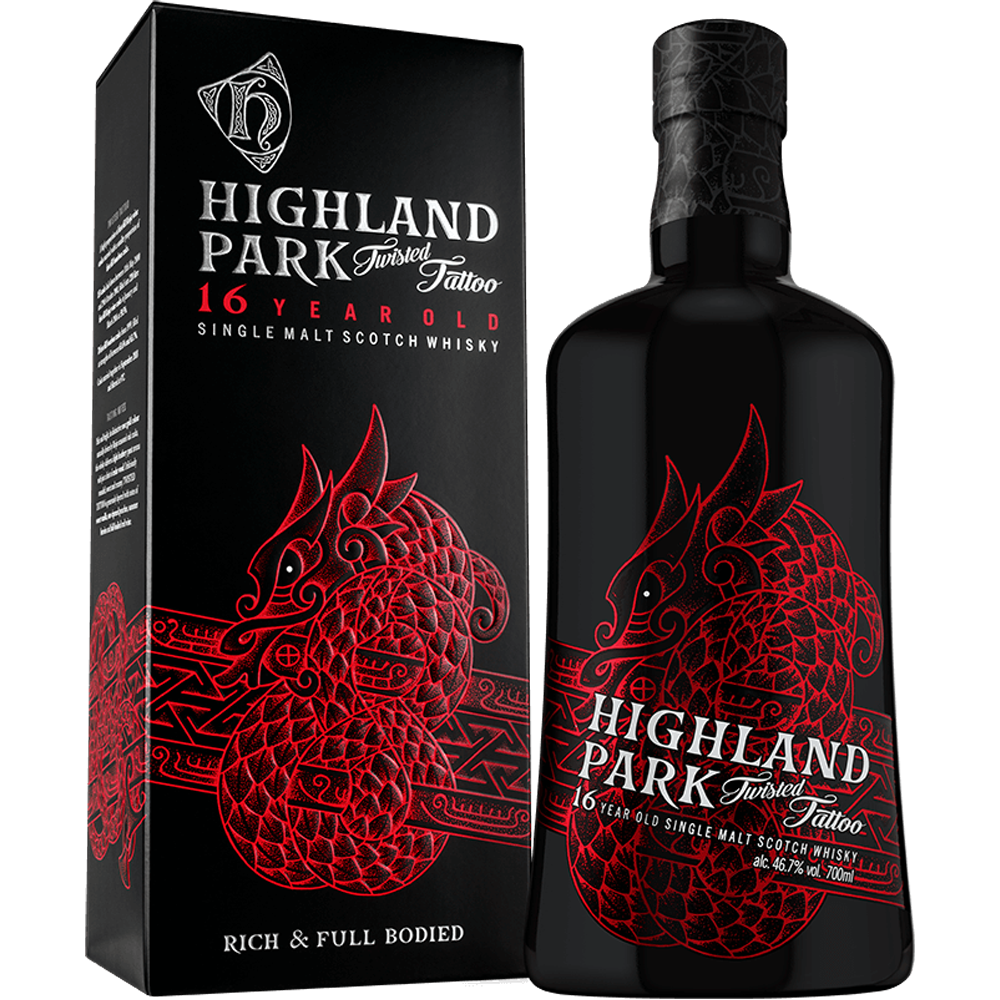 Highland Park Twisted Tattoo 16 Year Old Orkney Island Single Malt Scotch