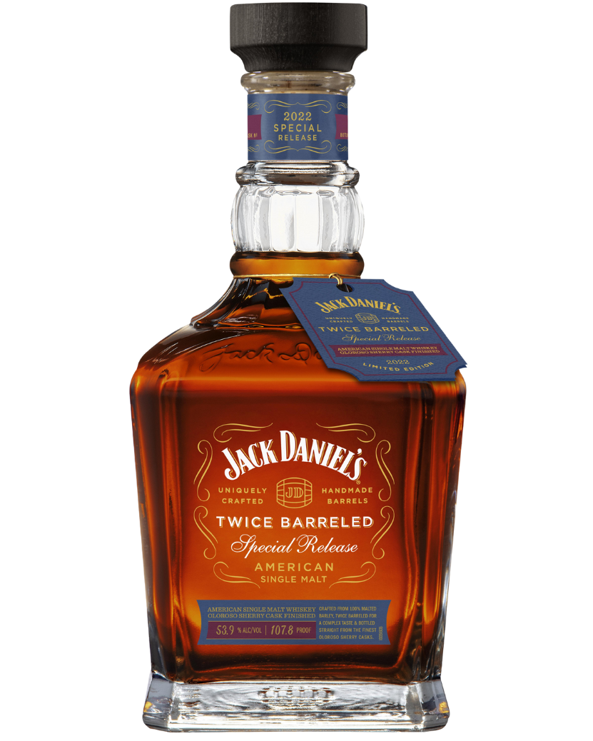 Jack Daniels Twice Barreled Special Release American Single Malt Whiskey