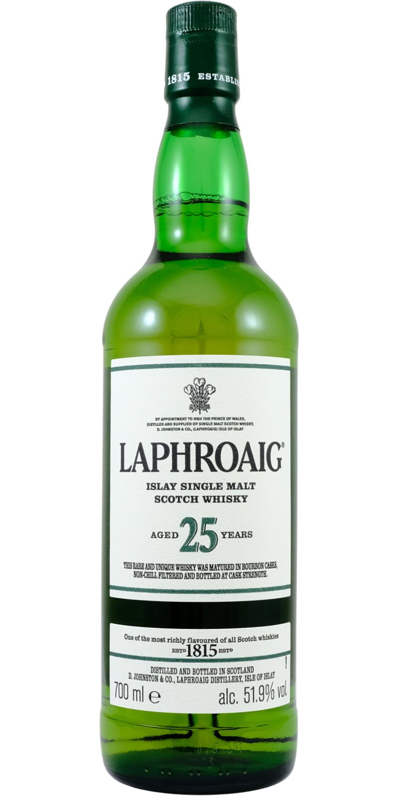 Laphroaig 25 Year Old Cask Strength Islay Single Malt Scotch Whiskey