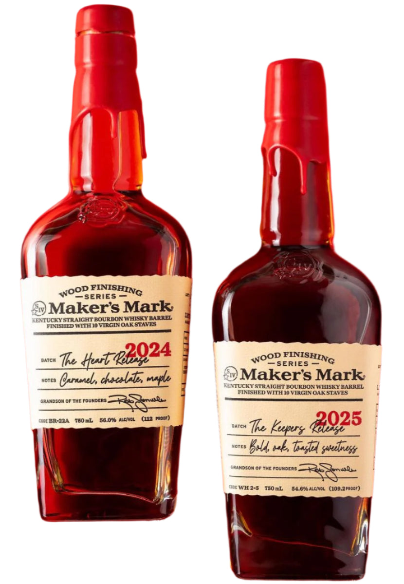 Maker’s Mark Heart Release Bundle – 2024 & 2025 Limited Edition Kentucky Straight Bourbon Whisky (2 x 750ml Bottles)