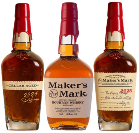 Maker’s Mark Cellar Aged 2024 Releases , Keeper’s 2025 & Classic Party Bundle (3 x 750ml)