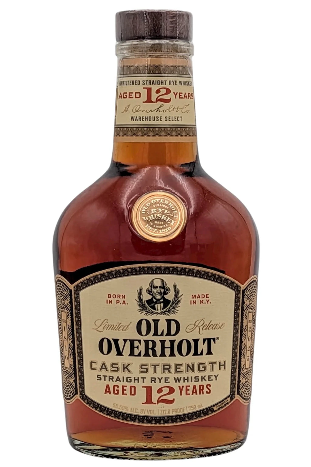 Old Overholt 12 Year Cask Strength Straight Rye Whiskey 750ml