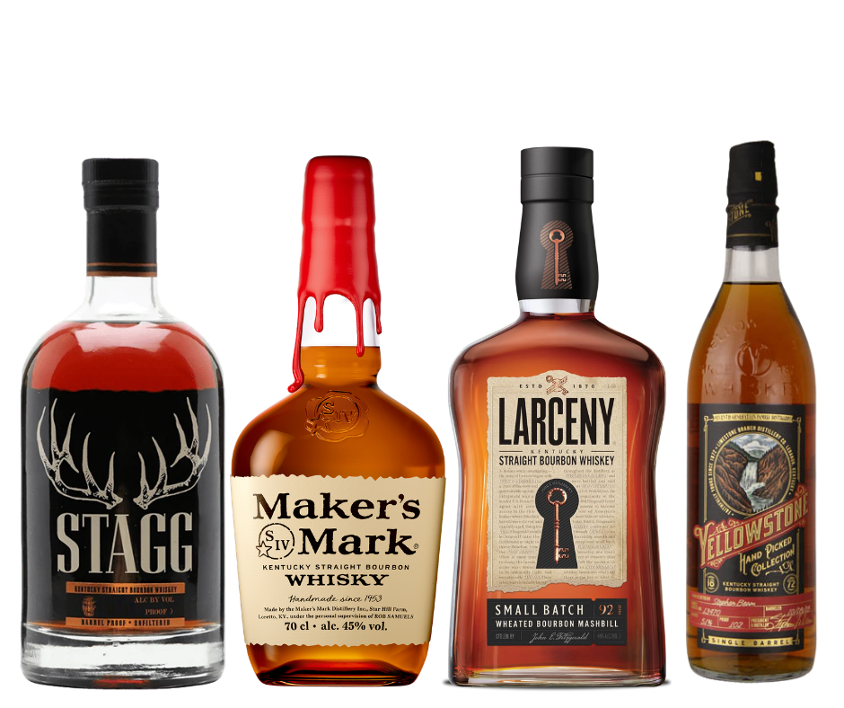 Stagg, Maker’s Mark, Larceny Small Batch & Yellowstone Hand Picked – Premium Bourbon Collection (4 × 750ml)