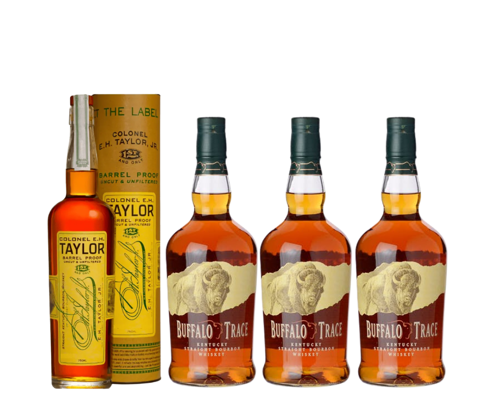 E.H. Taylor Barrel Proof + 3 x Buffalo Trace Discounted Bundles. ( 4Packs x 750ml )