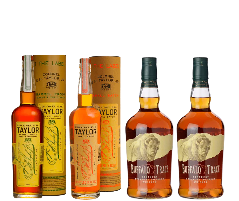 E.H. Taylor Barrel Proof, Small Batch, and 2 bottles Buffalo Trace Bundle (4 x 750ml)