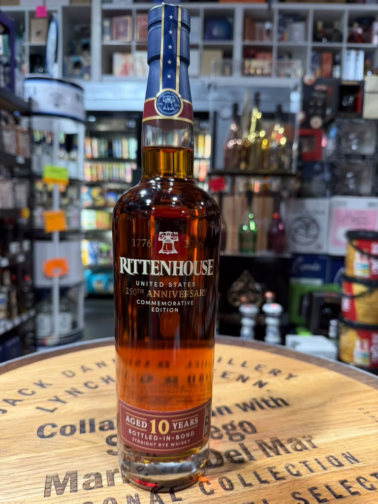 Rittenhouse 10 Year Straight Rye Whiskey Bottled in Bond 250th Anniversary Commemorative Edition 750ml