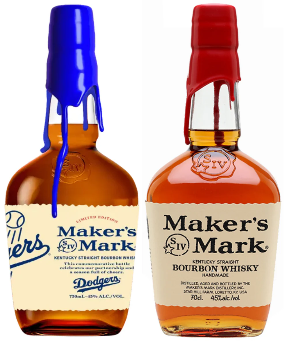 Maker's Mark Los Angeles Dodgers 2025 Edition and Original Kentucky Straight Bourbon Whiskey Two-Bottle Set