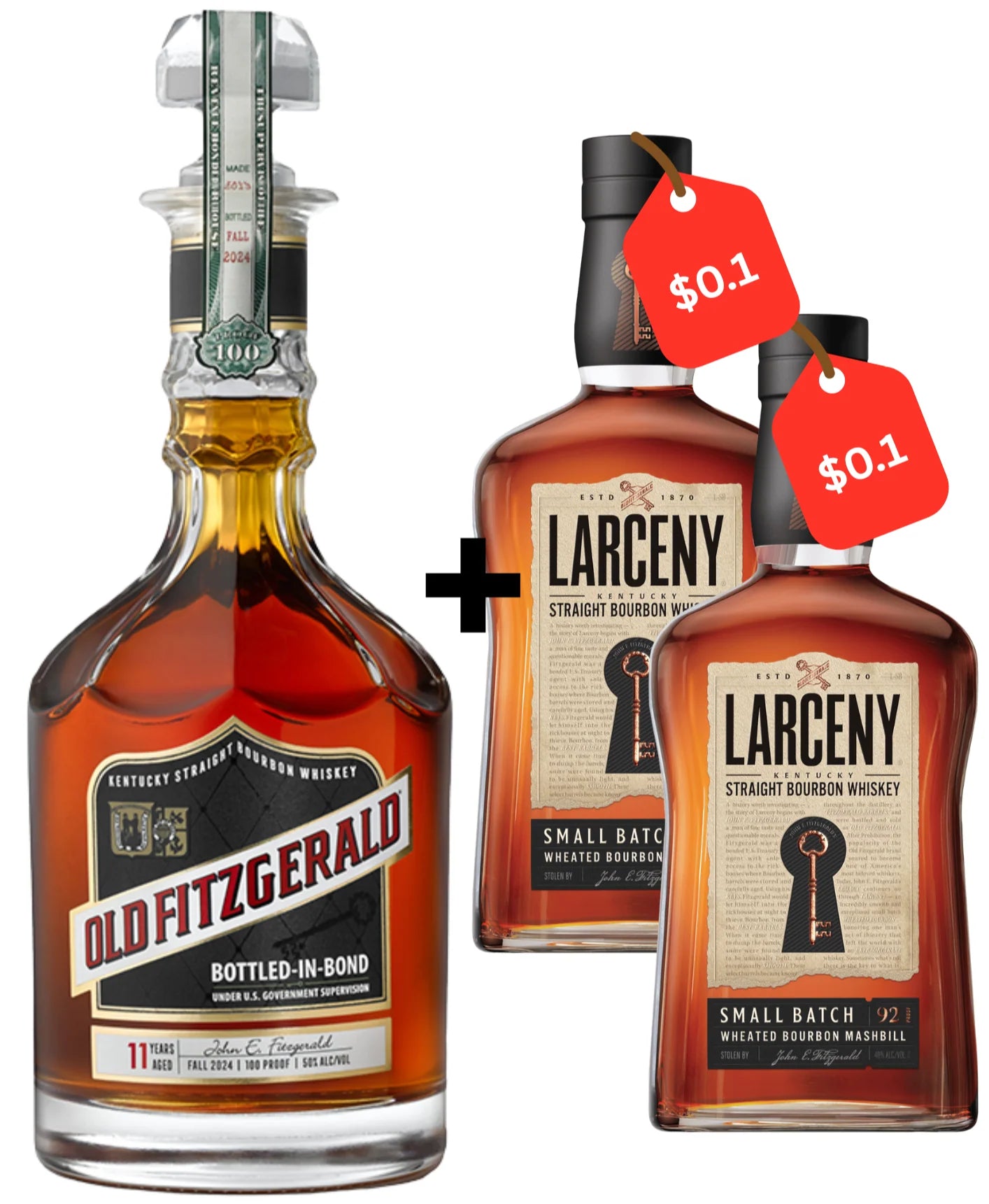 Old Fitzgerald 11 Year + 2 Bottles of Larceny Small Batch Discounted Bundle