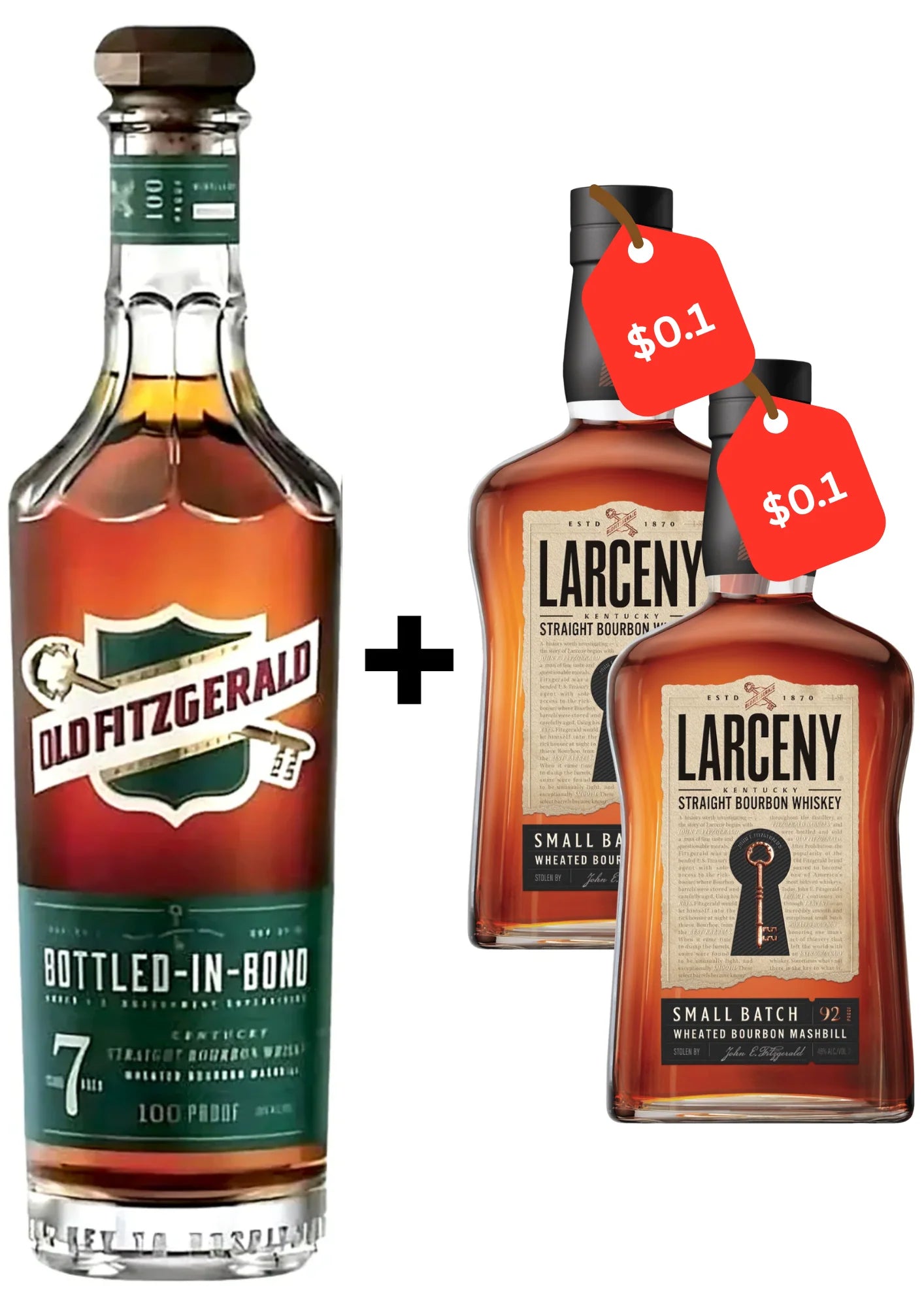 Old Fitzgerald 7 Year + 2 Bottles of Larceny Small Batch Discounted Bundle